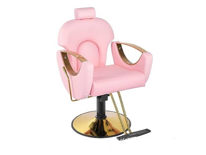 OSMARI Hairdressing Chair,Height Adjustable, Men and Women,Hairdressing Equipment, Operating Chair,Vintage Retro,Elegant Hair Stylist Chair for Salon Professionals,Rosa