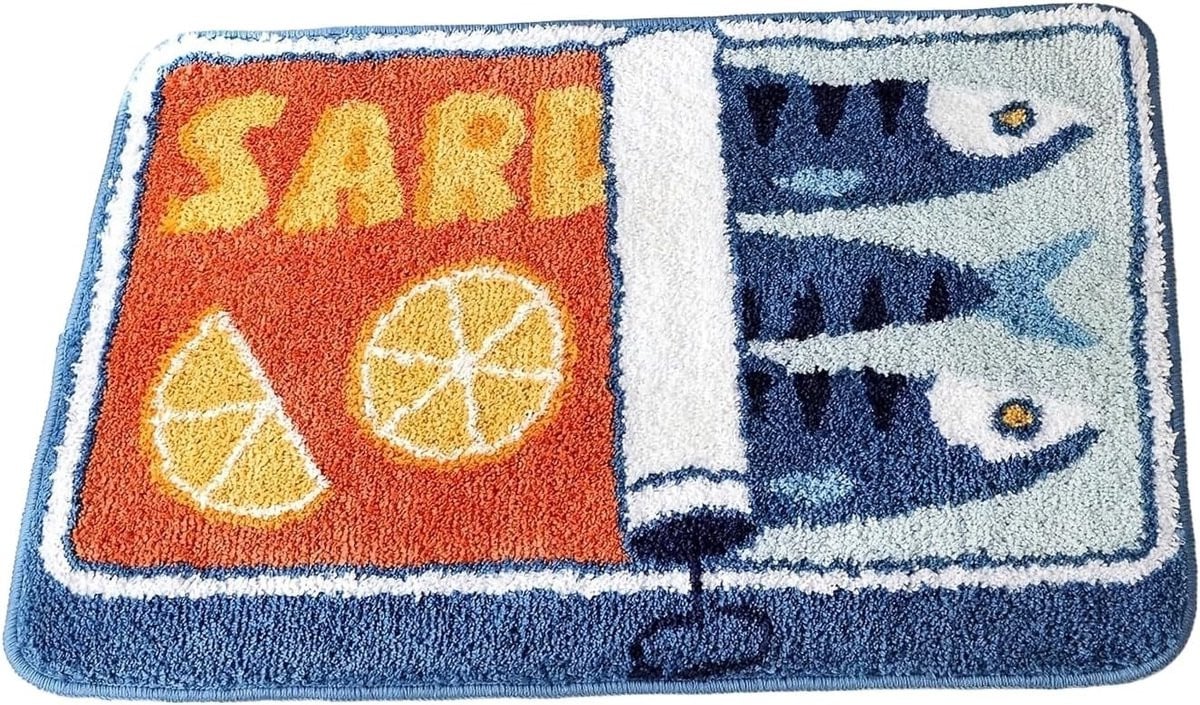 Zachte antislip badkamermat blauw, hygroscopisch tapijt voor badkamer en keuken, 50 x 80 cm