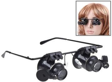 Everyday Crate 20X Watch Repair Loupe Glasses With LED Light Hands Free Precision Magnifier Dual