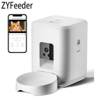 Uplift Picks Smart 2L Automatic Pet Feeder With Camera Wifi App Control For Cats Dogs white large 2 Liters