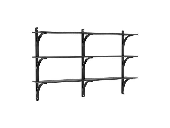 Swedese Levi Regal 3 Fachboden Schwarz lasiertes Esche-Aluminium, 180 cm