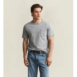 Gant für Herren. 2003452 Graues meliertes T-Shirt (S), Lässig, Baumwolle, Kurzarm