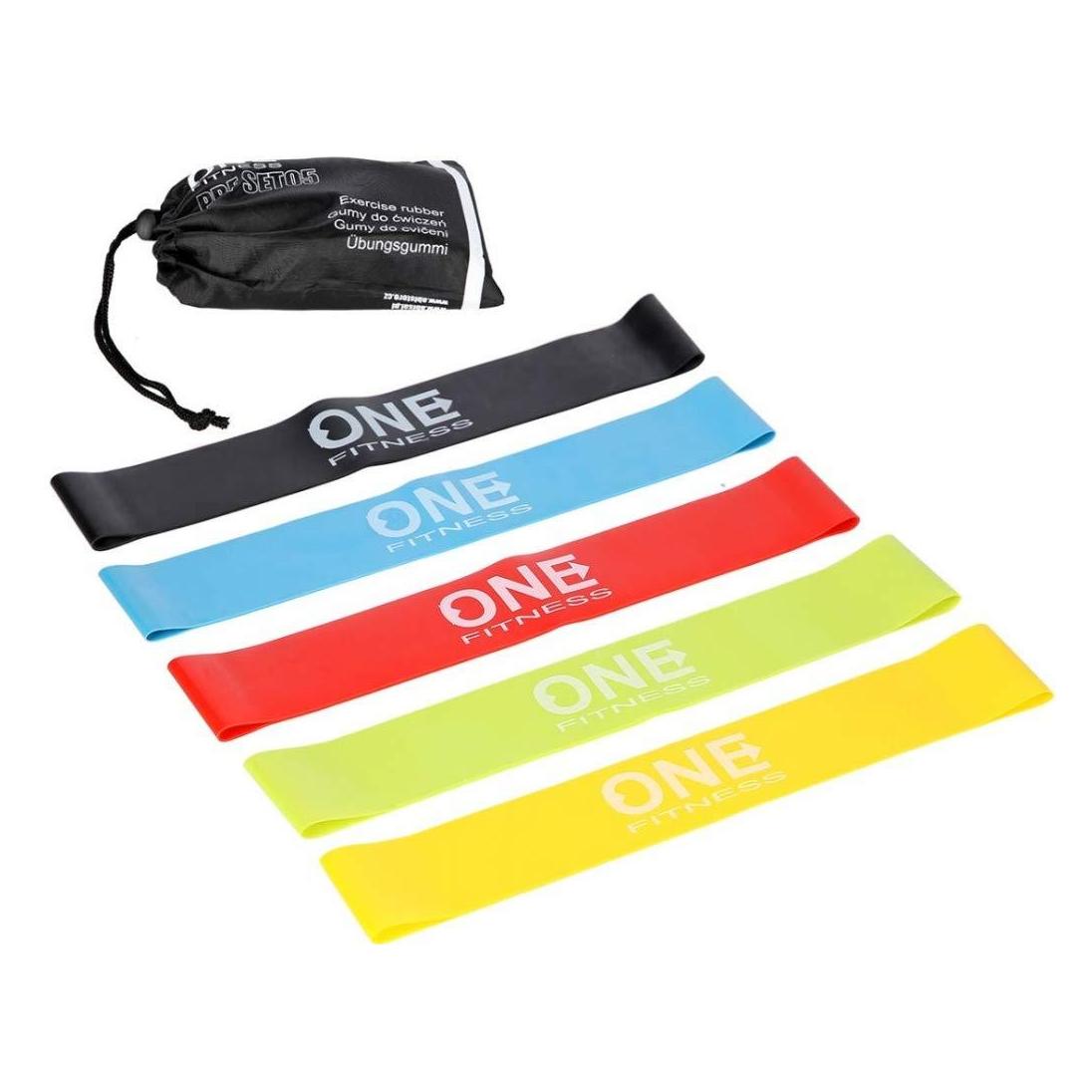 One Fitness Mini Band PBF-SET05 różne poziomy oporu w zestawie wielokolorowy 5 szt. (17-33-221)