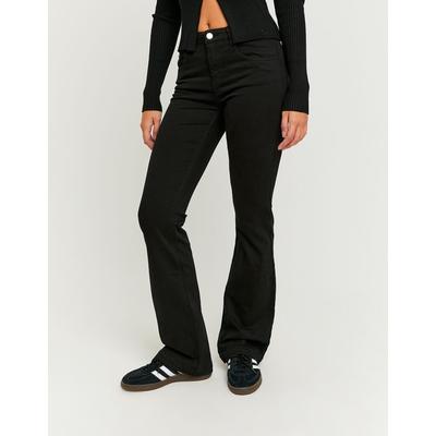 Bootcut-Jeans TALLY WEIJL "SPACOBOOTY", Damen, Gr. 40, N-Gr, schwarz, Denim/Jeans, Obermaterial: 98% Baumwolle, 2% Elasthan, unifarben, bootcut fit lang, Jeans, Baumwollmischung, bootcut fit