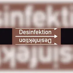 Rohrleitungskennzeichen Desinfektion - 33000x90 mm Folie selbstklebend