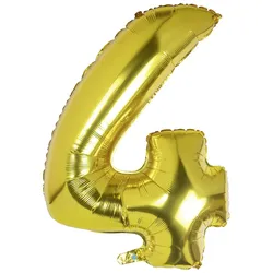 VEPATIM 2 Folienballon Zahlenballon "Zahl 4" gold ca. 106cm