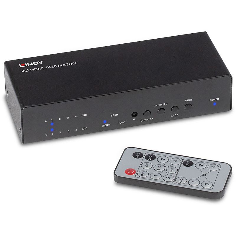 Lindy 4x2 HDMI 2.0 18G Matrix Switch