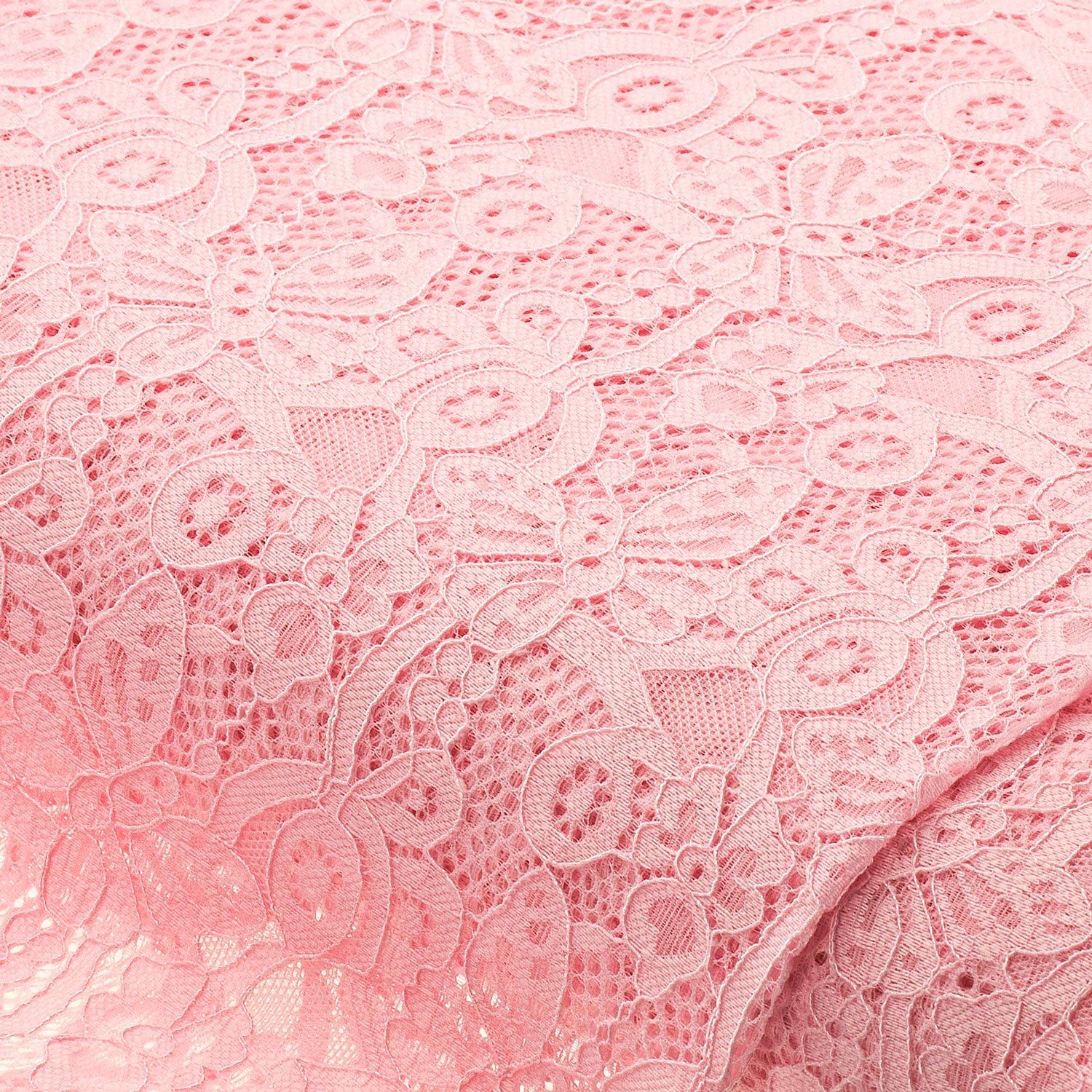 Elastik-Spitzenstoff "Schmetterlinge", rosé