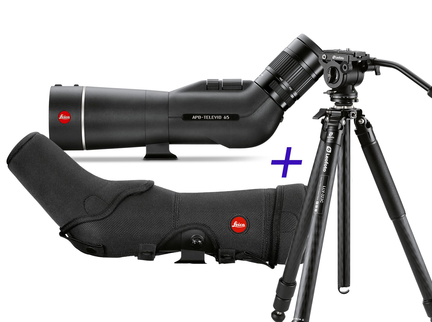 Leica APO-Televid 65 Set inkl. 25-50 Okular ASPH. (Neuheit) Travel-Kit inkl. Leica Tasche & Leofoto Manba LV-324C BV-10