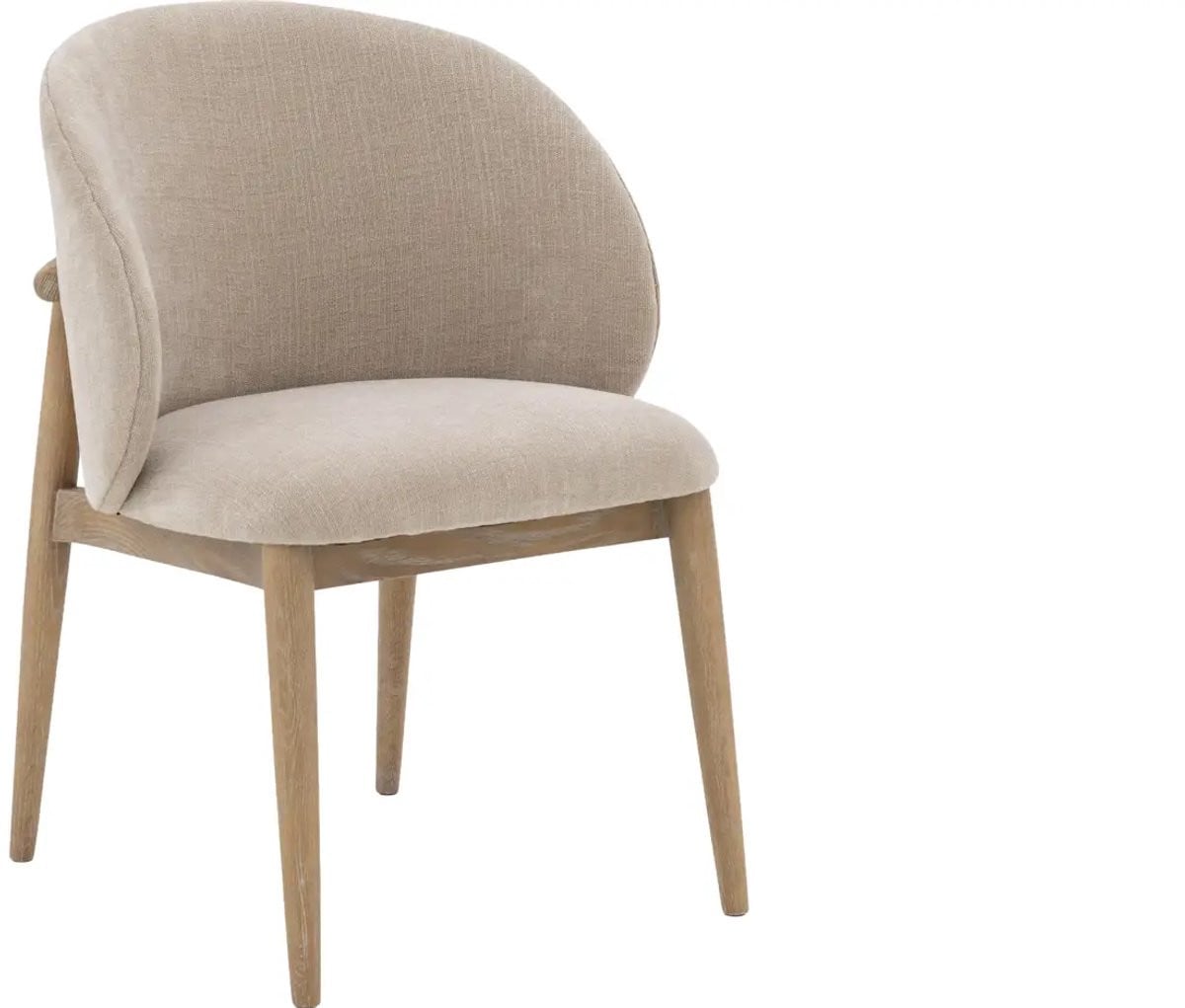 Goossens Eetkamerstoel Diederik met Armleuning - Beige Stof