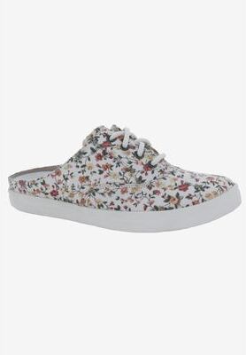 Women's Drew Sunstone Mules by Drew in White Floral Fabric (Size 11 M)