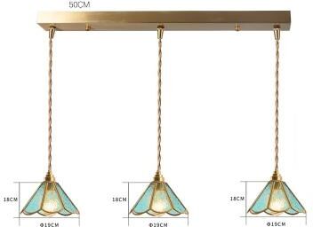 Quick Pick Pro IWHD Japanese Style Vintage Pendant Lamp, Slag Glass & Polished Copper LED Hanglamp For Bedroom, Bar, Cafe 10 4w