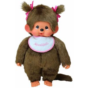 Monchhichi Kuscheltier 255530, Mädchen mit Latz, ab 2 Jahre, 45 cm