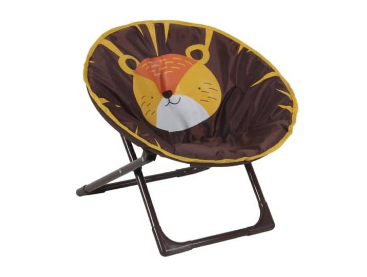 Relaxdays Fauteuil pliant pour enfant\, motif lion\, intérieur ou extérieur H x L x P 47 x 50 x 48 cm\, marron