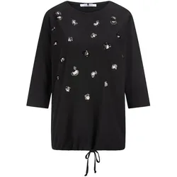 Rundhals-Shirt 3/4-Arm Anna Aura schwarz, 44
