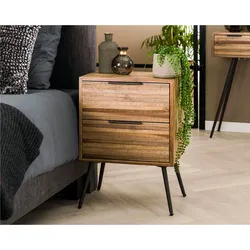 designline »Teca strip« Nachttisch 2 Schubladen