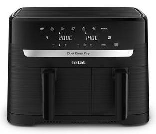 Tefal EY901N Dual Easy Fry Essential Doppel Heißluftfritteuse 8,3 l 2700 W (Schwarz) EY901N10