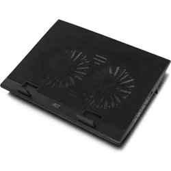 ACT Laptop cooling stand, up to 17", adjustable height (2 positions), 4-port hub, Notebook Ständer, Schwarz