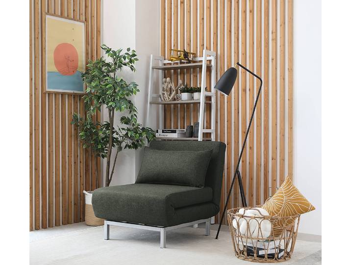 Schlafsessel CARMACK Grau/Dunkelgrau Webstoff Lyn 77 x 78 x 85cm