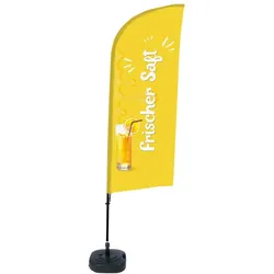 SHOWDOWN Displays Showdown Beachflag - Komplett-Set - Frischer Saft Deutsch - Gelb/Schwarz