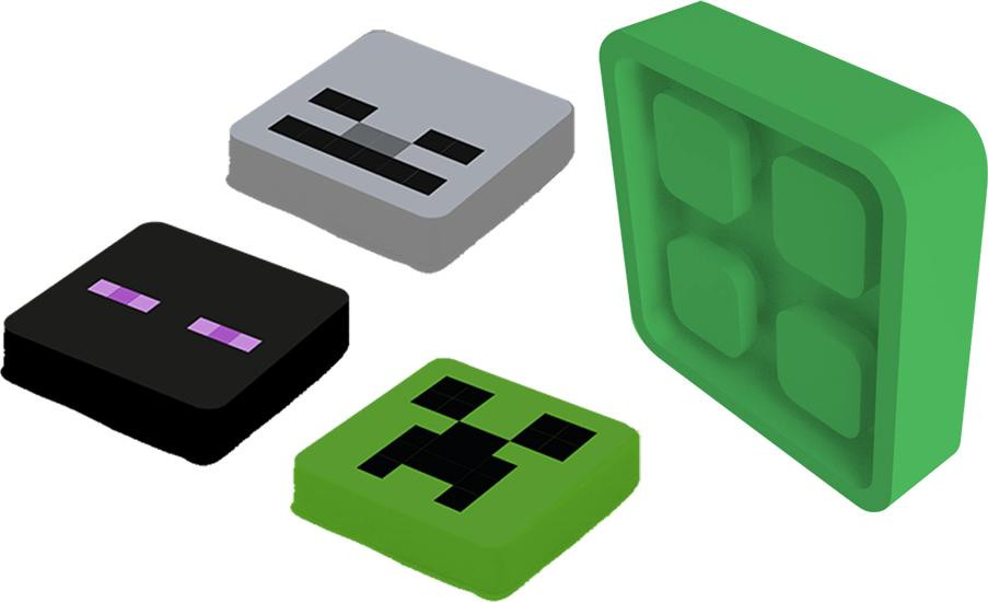 Pixie Crew & Minecraft badge met reflecterend element
