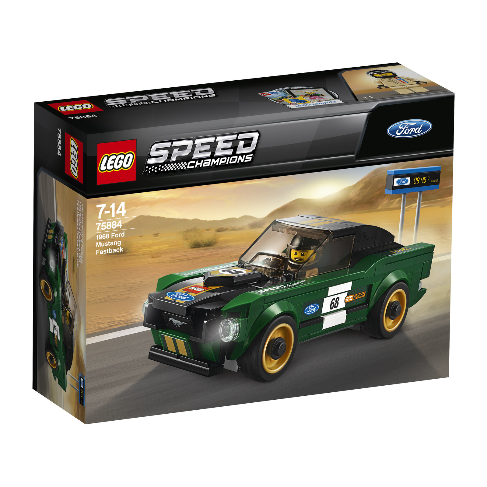 LEGO Speed Champions 1968 Ford Mustang Fastback setnummer 75884
