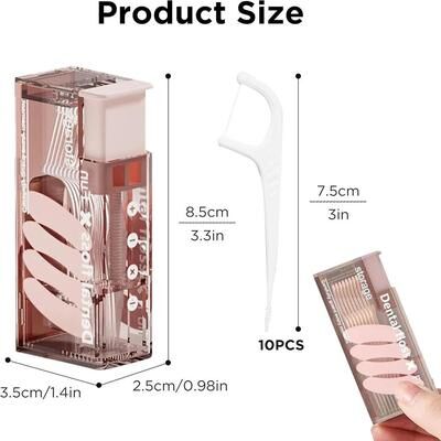 Uplift Picks Automatic Pop Up Dental Floss Dispenser For Portable Oral Care pink