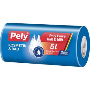 Pely Müllbeutel Kosmetik & Bad, 5 Liter, mit Tragegriffen, transparent, 32 Stück