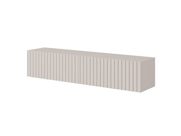 TV-Schrank Telire 138,6 cm Grau-Beige mit Lamellenfront