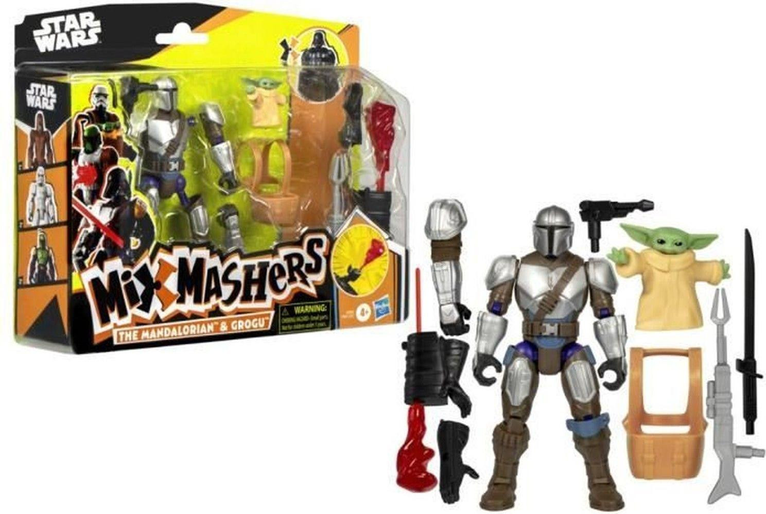 Hasbro Star Wars MixMashers Mandalorian en Grogu Deluxe Aanpasbare Speelgoedfiguur met Accessoires