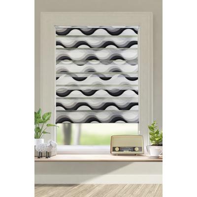 Doppelrollo OTTO HOME "Welle" Gr. 11, grau, B:120cm H:130cm, Polyester, Rollos, Fixmaß, Klemmfix-Duo-Rollo, Rollo "Welle", für Fenster