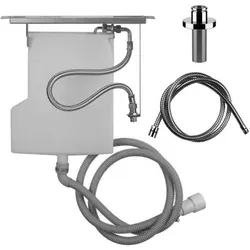 Gessi Tondo Wellness, Securflex Schlauchdurchführung, für Fliesenbank Mindest-Breite>100 mm, Brauseschlauch 1/2 ohne Rückholfeder, ergänzend eine Handbrause, 01762299, Farbe: Schwarz XL