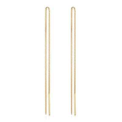 Paar Ohrhänger ELLI PREMIUM "Ohrringe Durchzieher Filigran Kettenelement 375er Gelbgold" Gr. 155, gold, Ohrringe, Damen, 155, Gelbgold 375