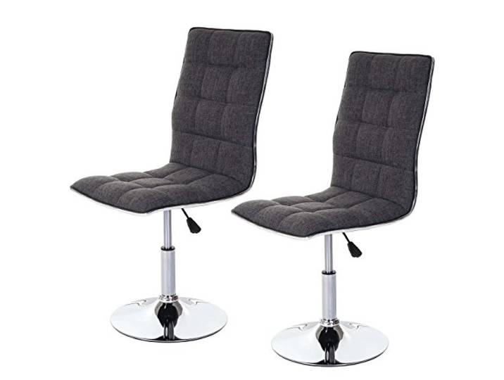 Lot de 2 chaises de séjour HWC-C41\, réglable en hauteur - gris clair