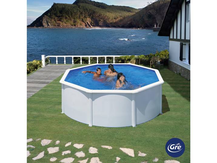 Gre Pool GRE Fidji Kit350Eco 2023, Weiß, Metall, 350x120x350 cm, Freizeit & Co, Pools & Wasserspaß