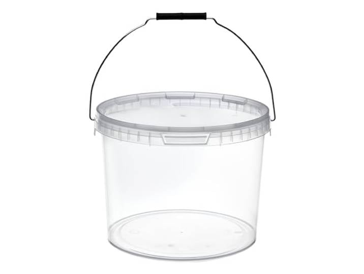 Garronda Eimer mit Deckel 10 L für die Lagerung von Lebensmittel- und Chemischen Produkten Transparent 50 Stück GD-0115