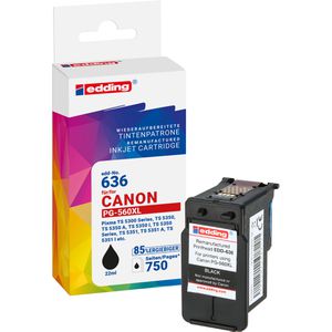 Edding kompatibel für Canon PG-560XL,  Tinte EDD-636, Druckkopf, 750 Seiten, 22ml, schwarz