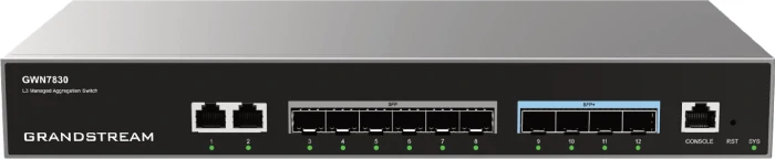 Grandstream Networks GWN7830 12-Port SFP+ L3 Aggregation Network Switch