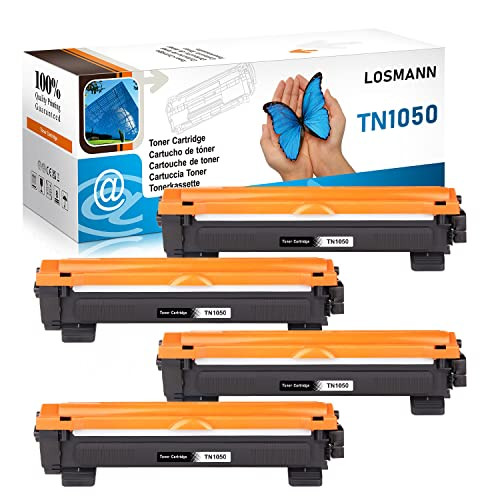 LOSMANN Tonercartridges 4 stuks zwart, compatibel met Brother TN1050, geschikt voor HL-1110 serie, HL-1112 serie, HL-1201, 1210W, 1211W, 1212W, MFC-1810, 1810E, 1815, 1911NW