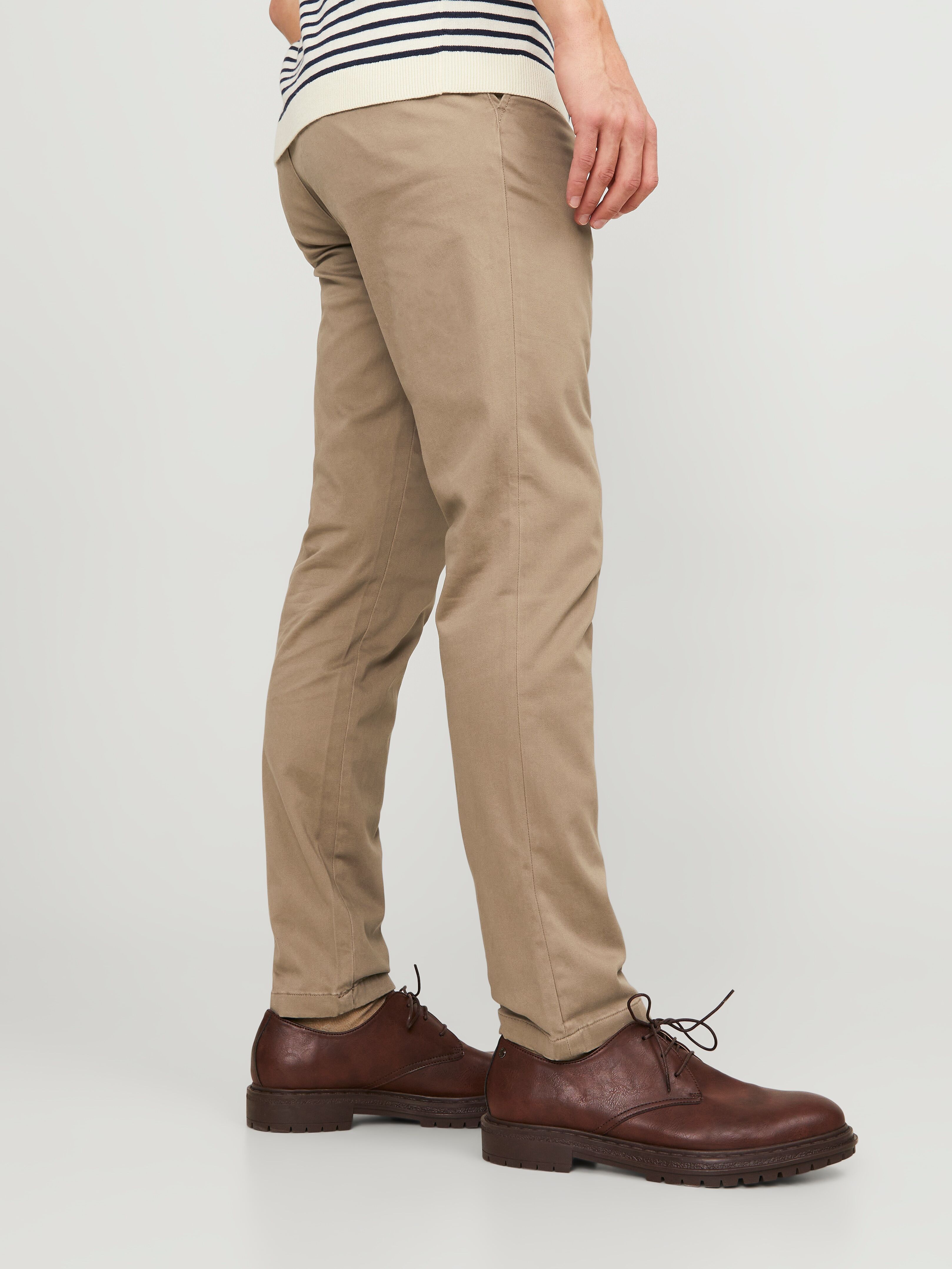 Jack & Jones "JJIMARCO mit Badge und hohem Tragekomfort" unifarben, modisch, slim fit, Baumwollmischung beige 29, Länge 32