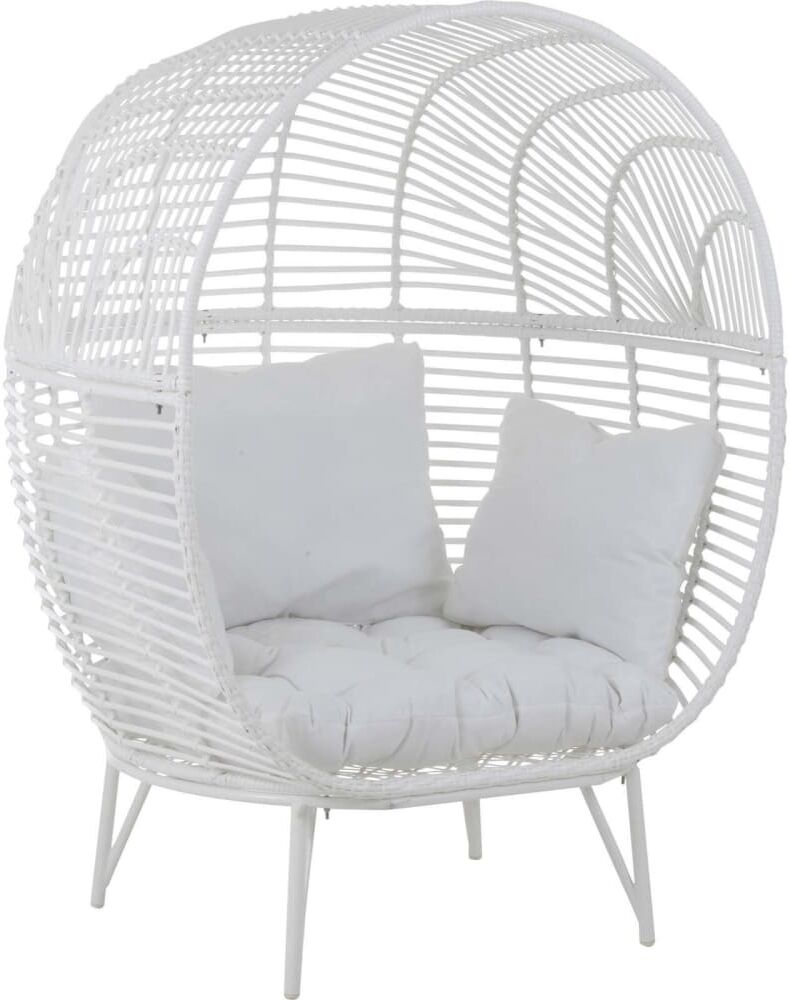 ReCollection Fauteuil de jardin lounge en acier rond Blanc 117x151x110cm