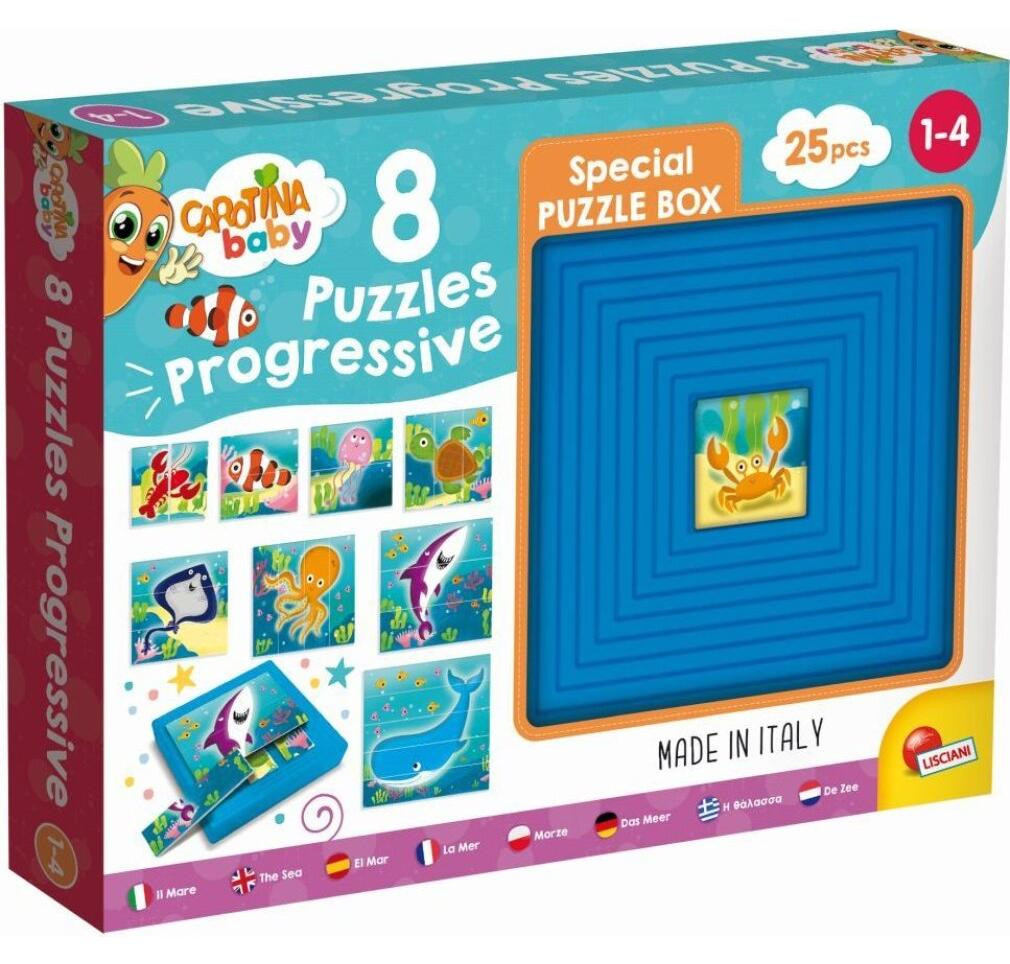 Lisciani La Mer Carotina Baby Puzzels met geleidelijke moeilijkheidsgraad en zelfcorrigerende ondersteuning