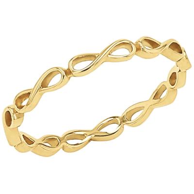 Fingerring AMOR "Infinity/Unendlichkeitsschleife" Gr. 58, gold (gelbgoldfarben), Fingerringe, Damen, 58, Gelbgold 375, 1,5mm, Fingerring