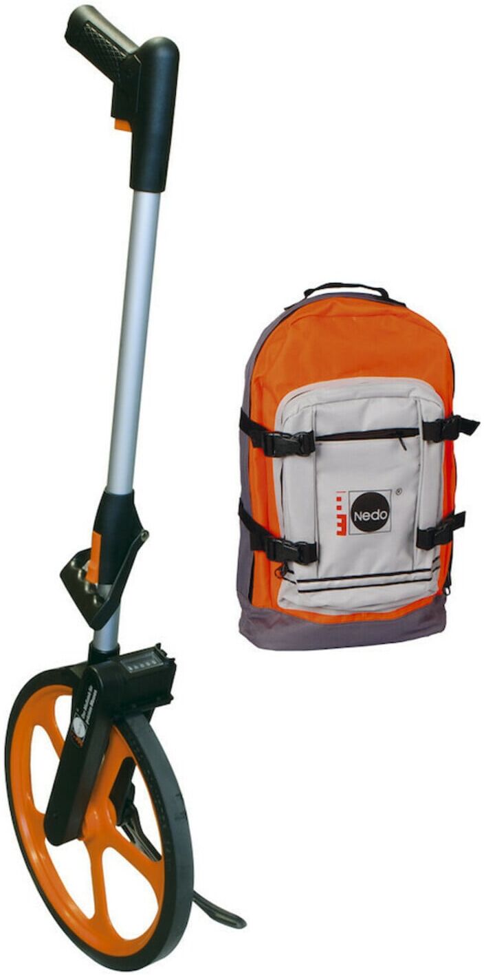 Nedo Leichtmessrad Econo mit Radumfang: 1 m und Trekking-Rucksack, 703126)