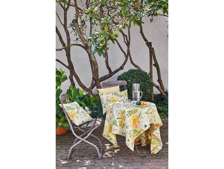 Housse de coussin 7305 Gris/Jaune 49 x 49cm Coton
