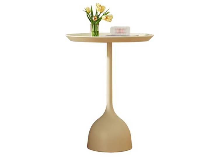 OIFAODAO Runde Tische， Runder Beistelltisch, runder Akzent-Beistelltisch for Wohnzimmer(/Beige)