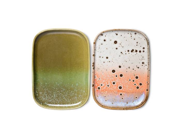 HKliving Petit plateau 70 s lot de 2 Asteroids / Grass'