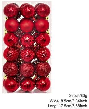 Modern Mode Marketplace Plating Glossy Decorative Christmas Balls Set Box, Balls Christmas Tree Pendant, Holiday New Year Party Decor 4
