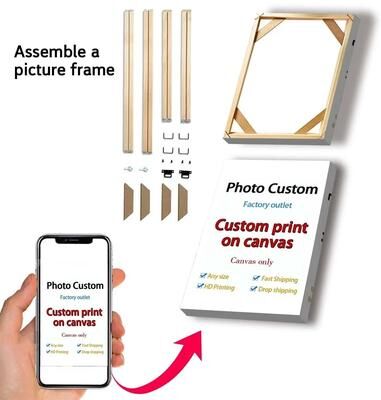 Uplift Picks Custom Photo Canvas Print For Personalized Wedding Family Pet Wall Art h 40cm 50cm