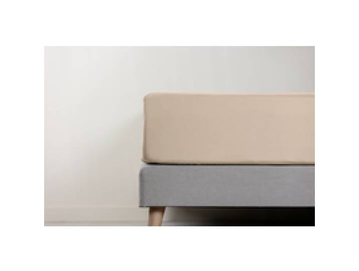 Drap plat 100% Percale de Coton 240x220 - Beige
